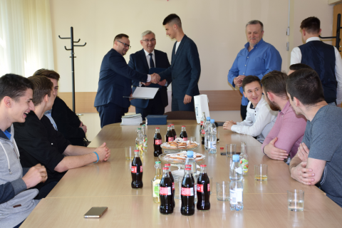Siatkarze MKS Gryf z wizytą u Starosty Brzeskiego - 18 kwietnia 2019