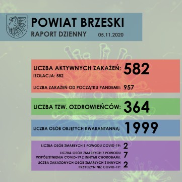 Sytuacja epidemiologiczna w Powiecie Brzeskim - raport dzienny