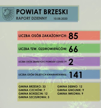 Sytuacja epidemiologiczna w Powiecie Brzeskim - raport dzienny