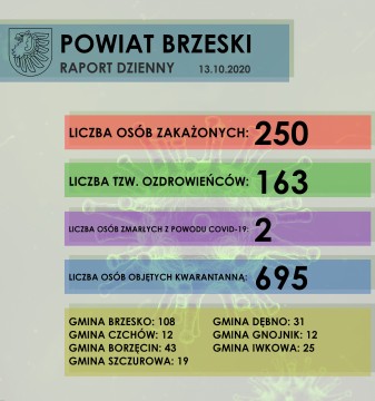 Sytuacja epidemiologiczna w Powiecie Brzeskim - raport dzienny