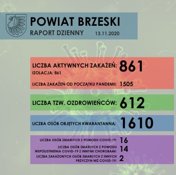 Sytuacja epidemiologiczna w Powiecie Brzeskim - raport dzienny