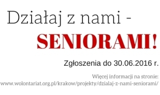 “Działaj z nami - seniorami!” - zaproszenie do udziału  w konkursie dla osób 60+ 
