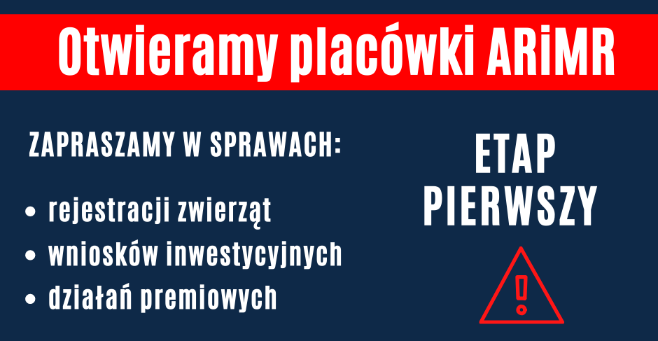 ARiMR otwiera swoje placówki – etap pierwszy