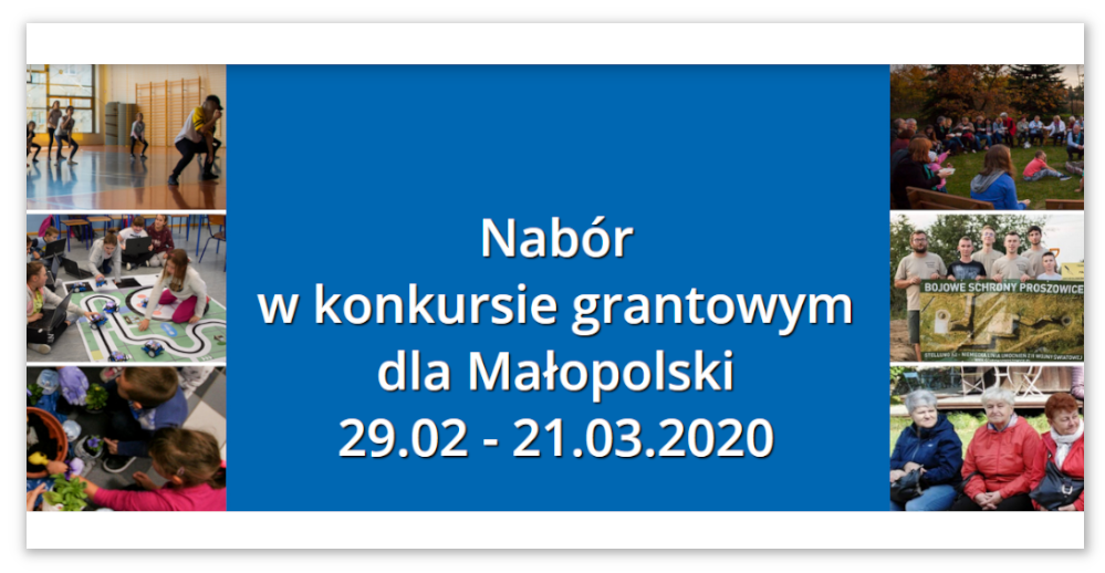Rusza konkurs grantowy FIO Małopolska Lokalnie dla małopolskich społeczników