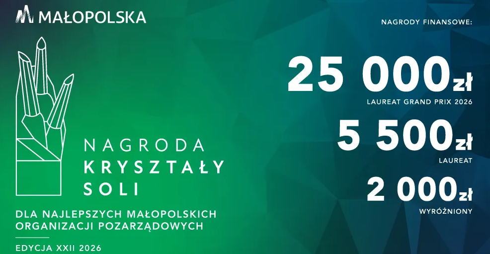 KRYSZTAŁY SOLI 2026 dla najlepszych NGO w Małopolsce