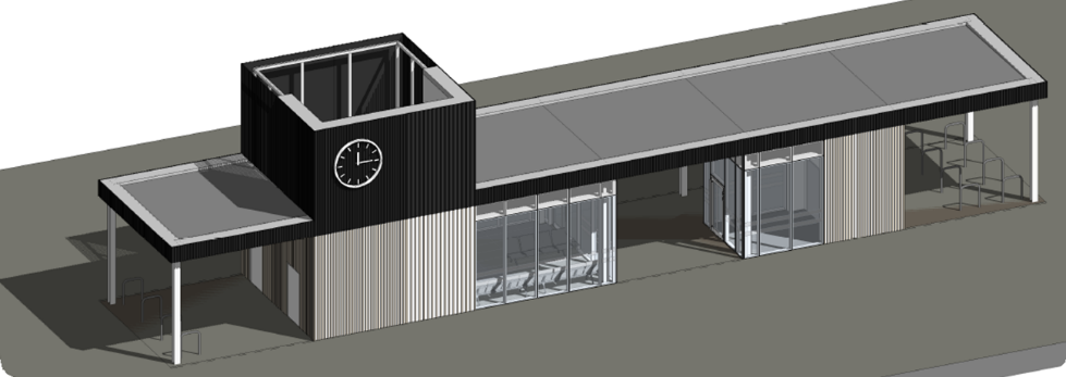 Projekt dworca kolejowego w Sterkowcu – dworzec modułowy typu B