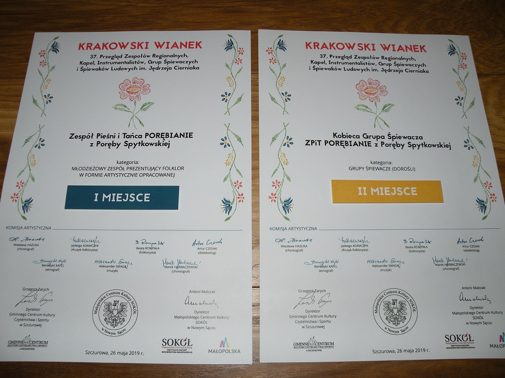 I miejsce dla Zespołu Pieśni i Tańca "Porębianie"