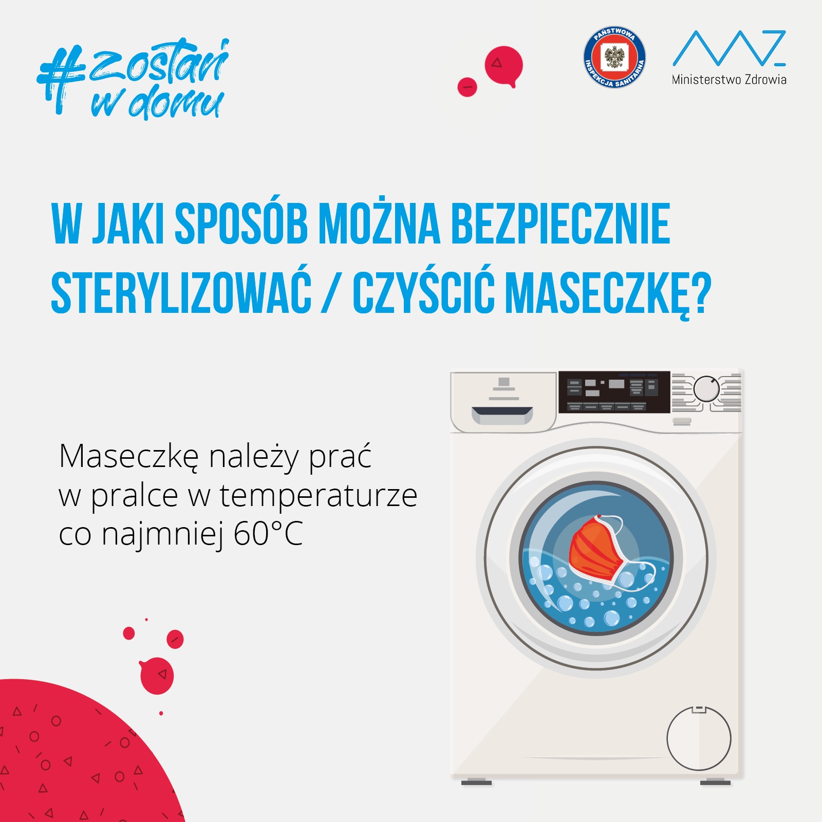 sterylizacja/czyszczenie maseczki ochronnej