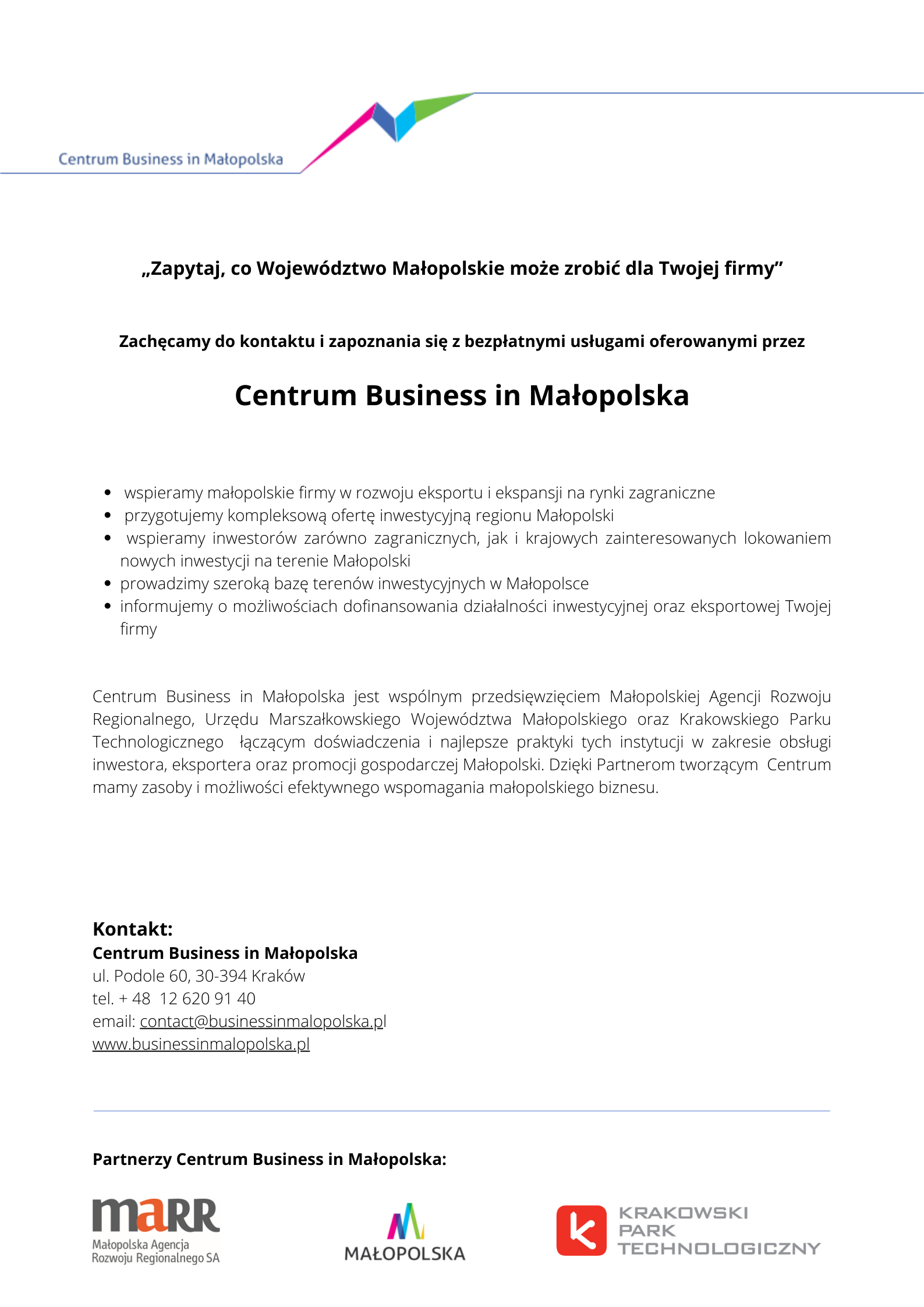 Centrum Business in Małopolska