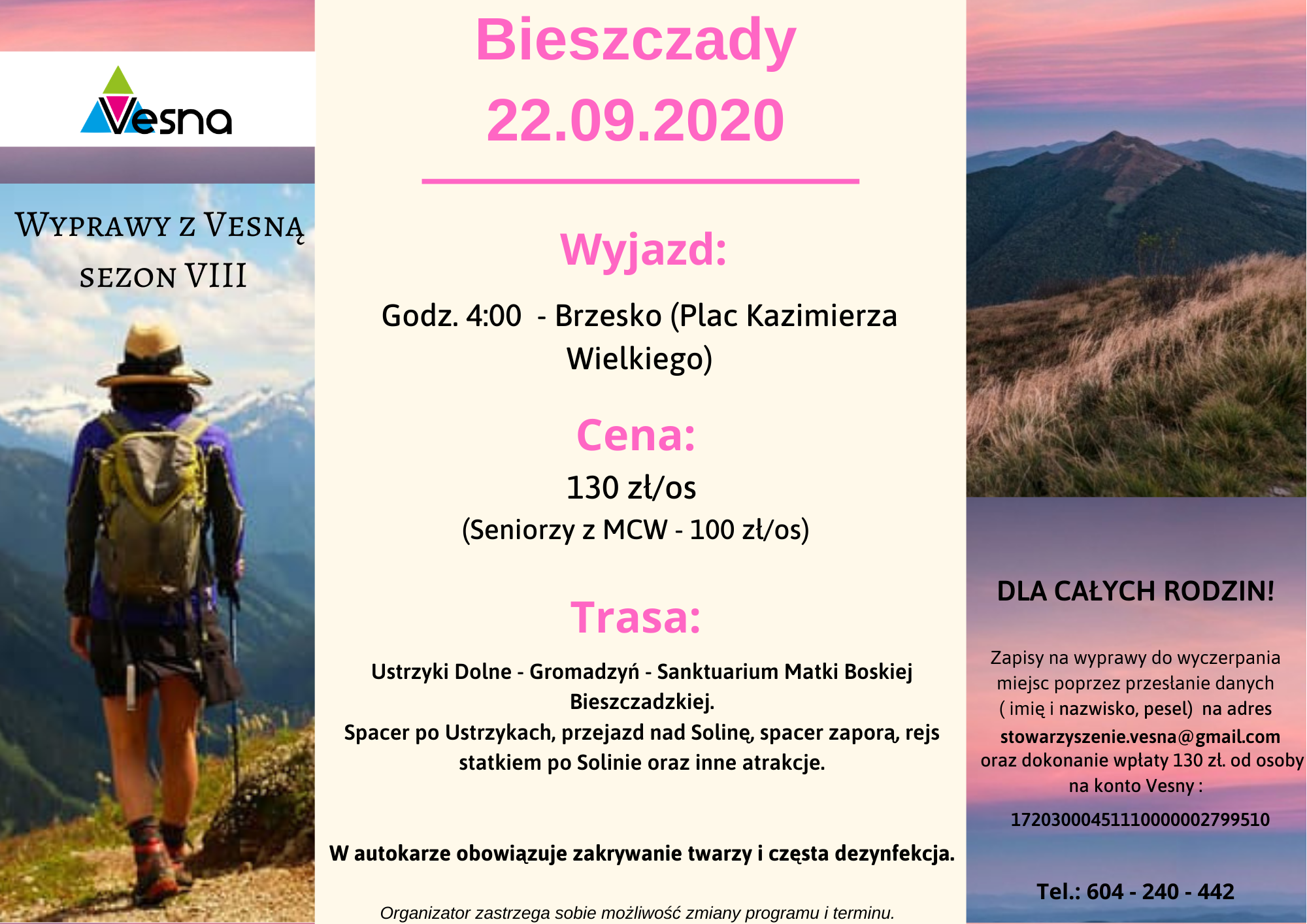 wycieczka w Bieszczady - plakat