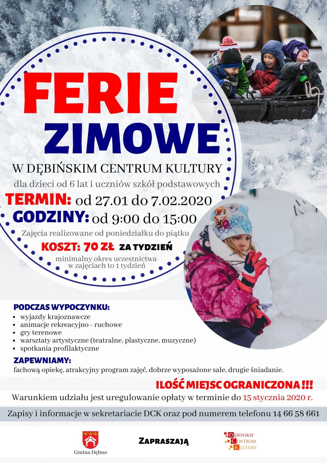 ferie w gminie Dębno - harmonogram