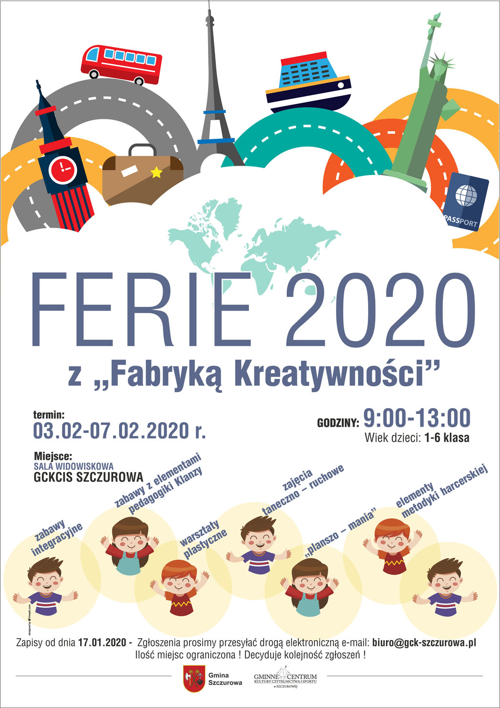 ferie w gminie Szczurowa - harmonogram