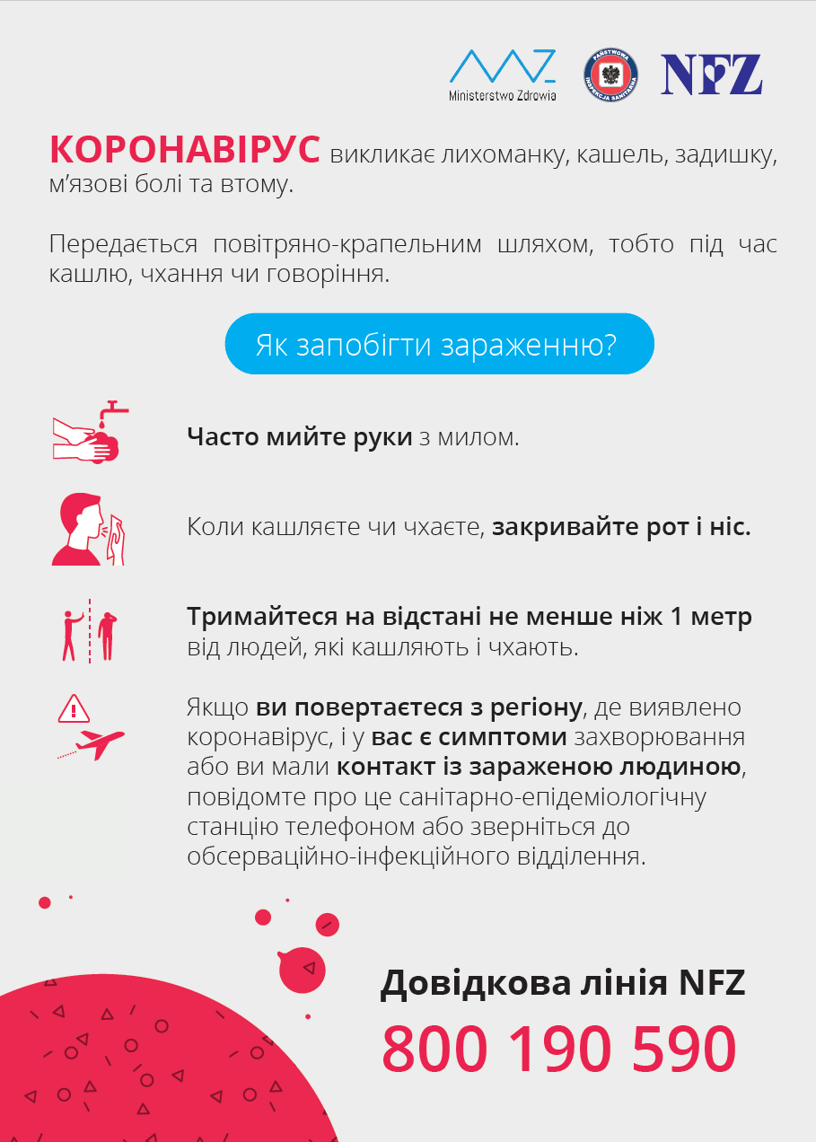 koronawirus - informacja po ukraińsku