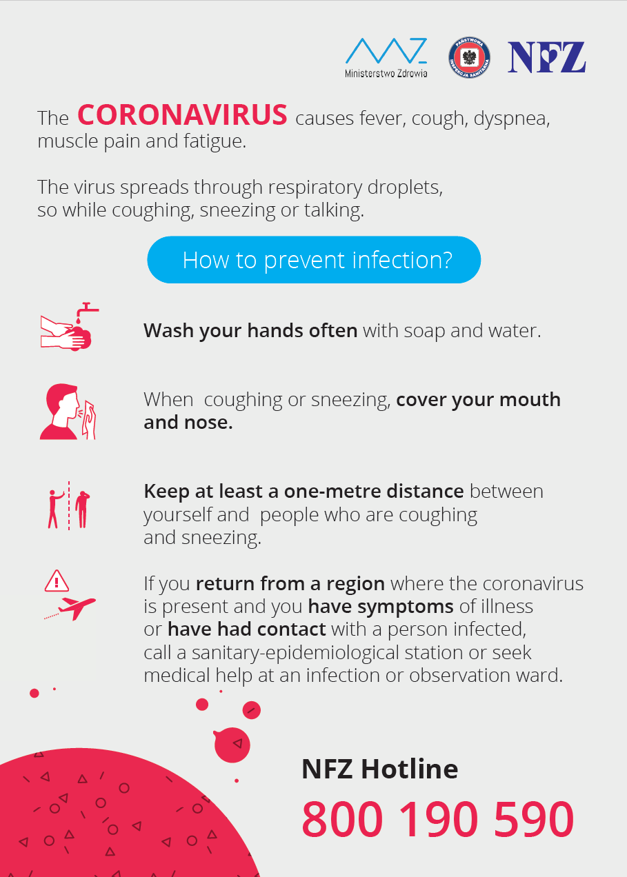 koronawirus - informacja po angielsku