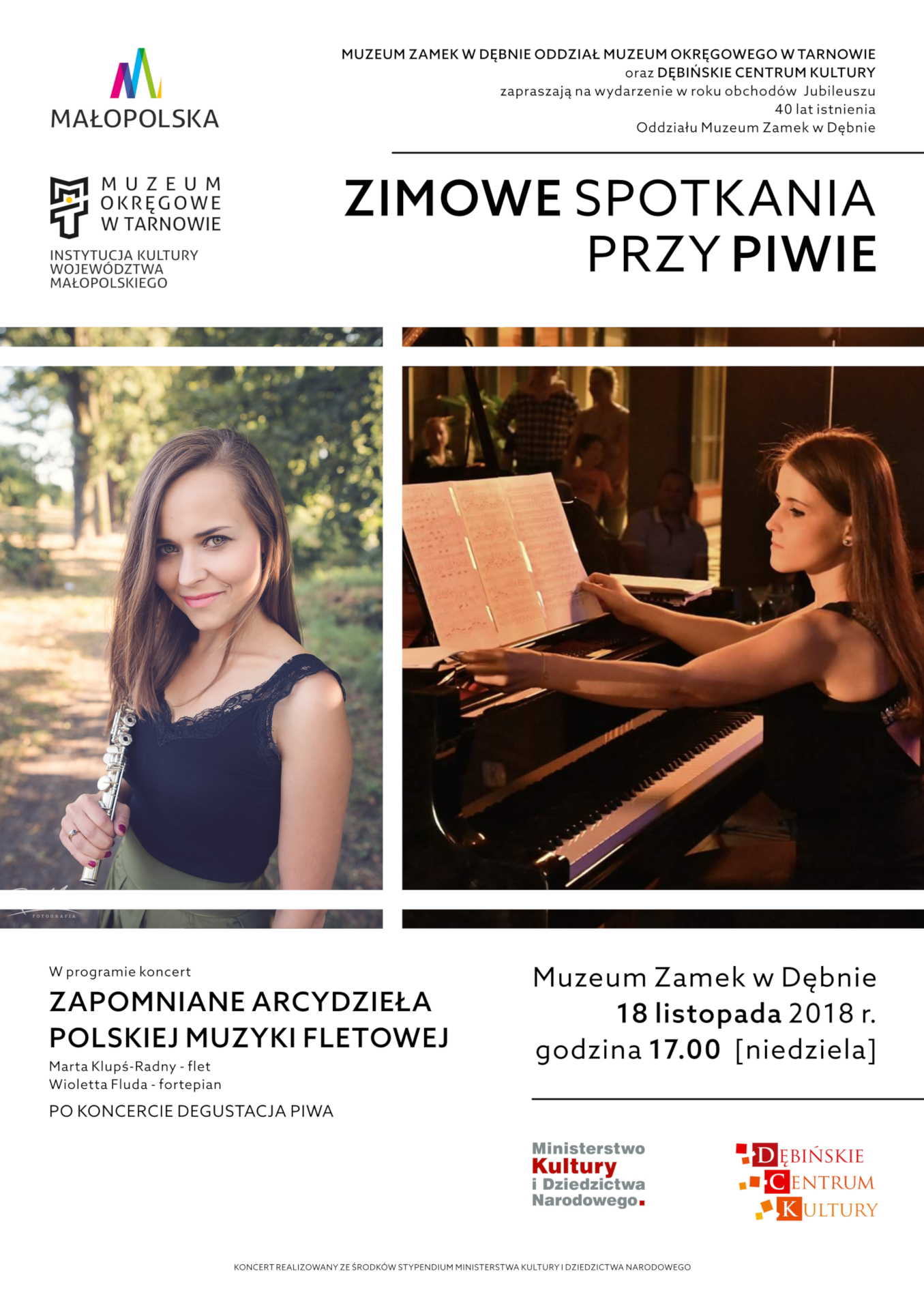 plakat promujący wydarzenie kulturalne Zimowe spotkania przy piwie